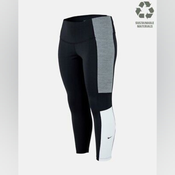 Nike Womens Colorblock Dri-fit One Plus Size Mid-Rise 7/8 Tights - Picture 3 of 5